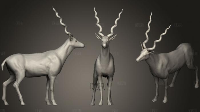Realistic Antelope stl model for CNC